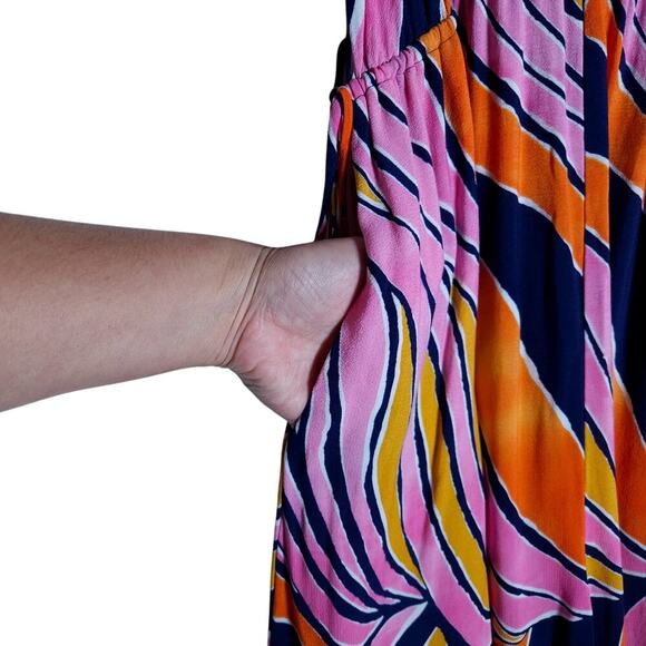 Maeve Anthropologie Finley Wide Jumpsuit 2 Bright Boho Chic Resort Beach Wear - Picture 7 of 15